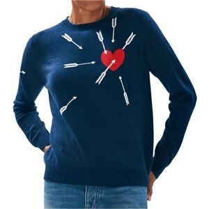 Jumper 1234 London - Love Struck Cashmere Crewneck Sweater - Navy